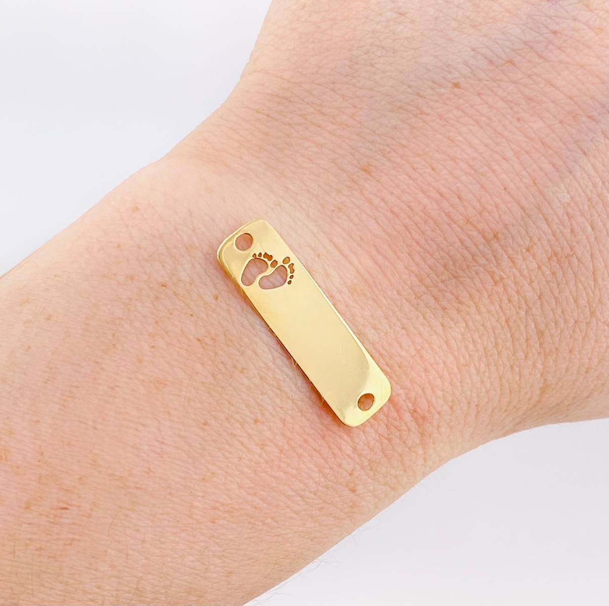 Herraje Placa Pie 0.85 g / 2.8 cm Oro Amarillo 18K