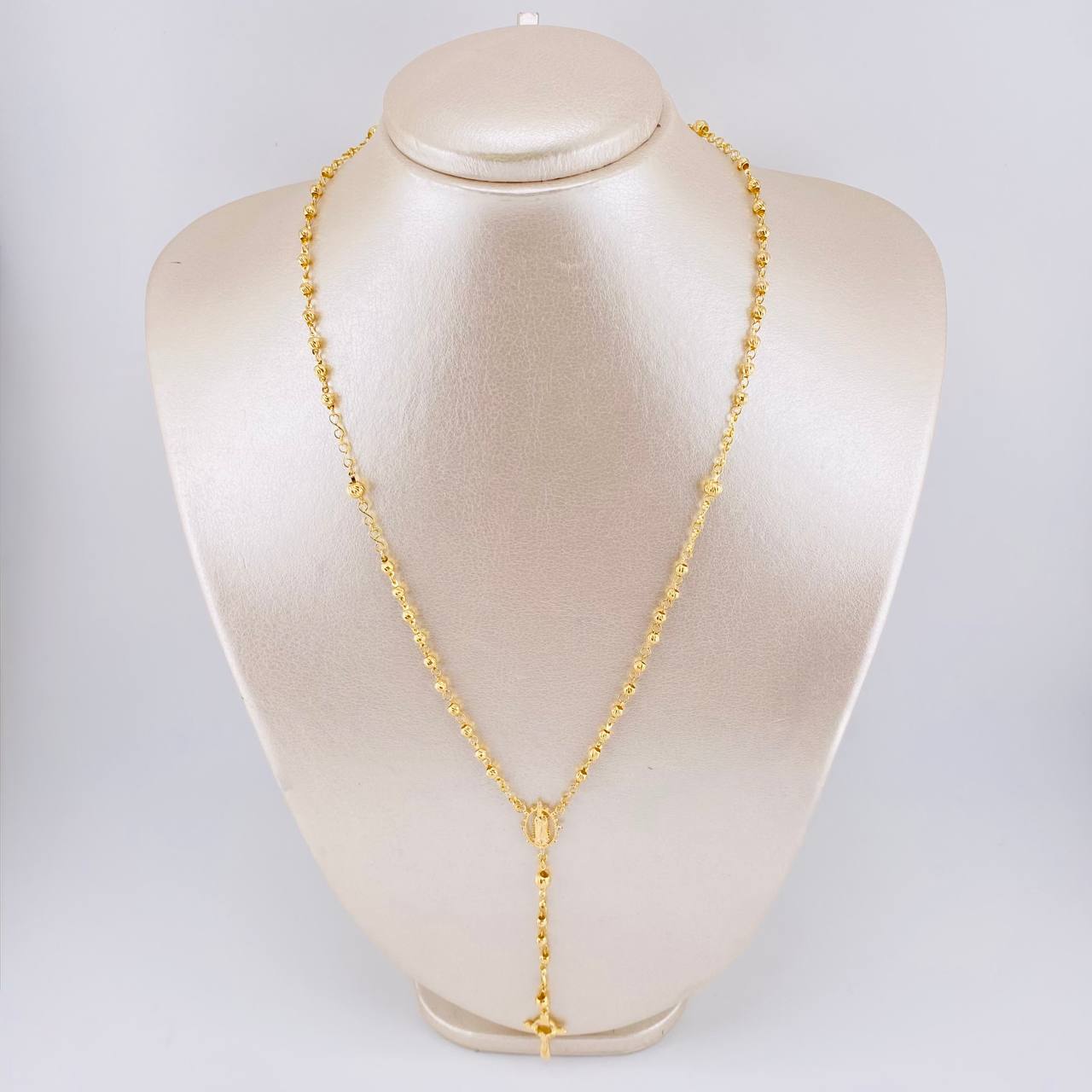 Rosario Virgen Guadalupe Diamantado 7.25 g / 50 cm / 3 mm - 4 mm Oro Amarillo 18K