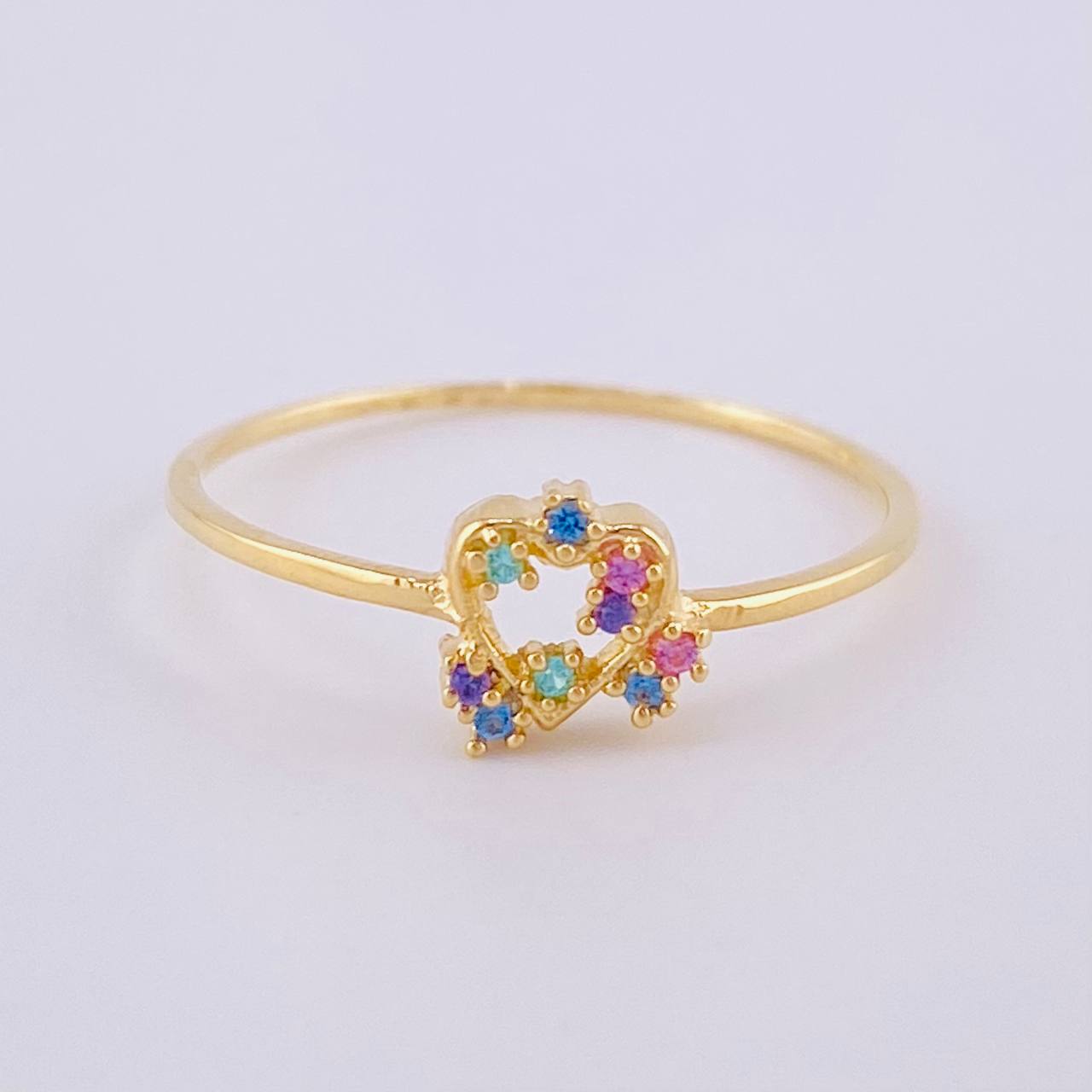 Anillo Destellos Corazón 1 g / T5 1/2 Oro Amarillo 18K