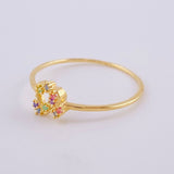 Anillo Destellos Corazón 0.95 g / T8 1/2 Oro Amarillo 18K
