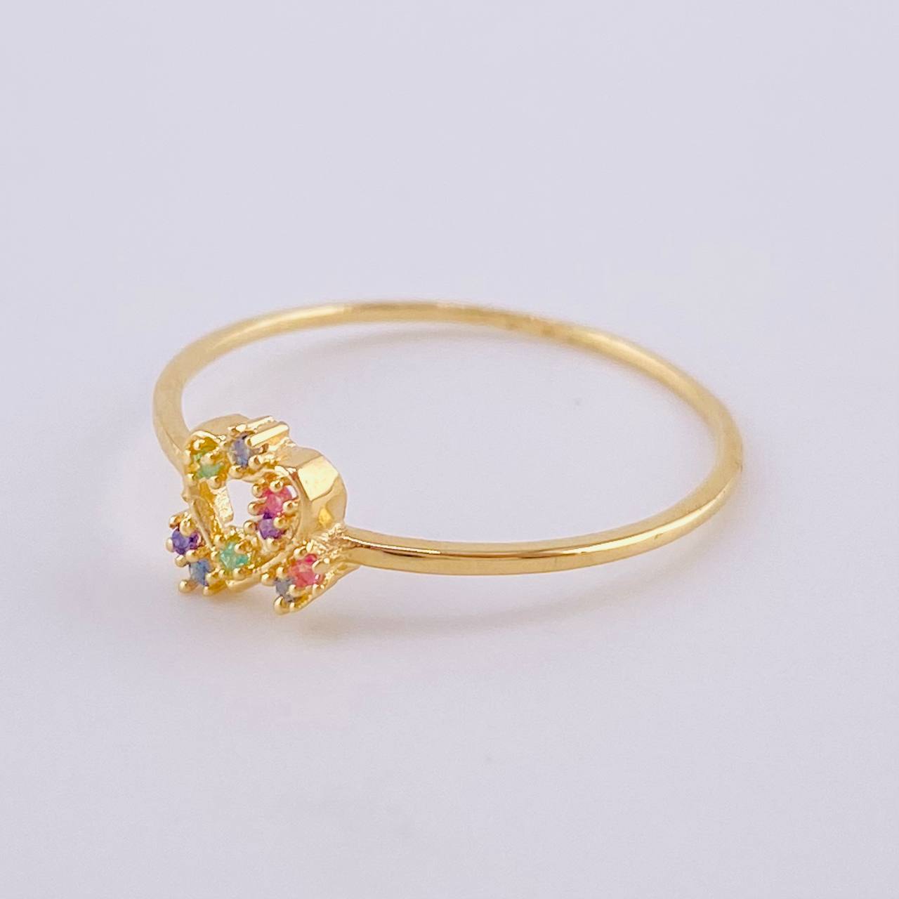 Anillo Destellos Corazón 1 g / T5 1/2 Oro Amarillo 18K