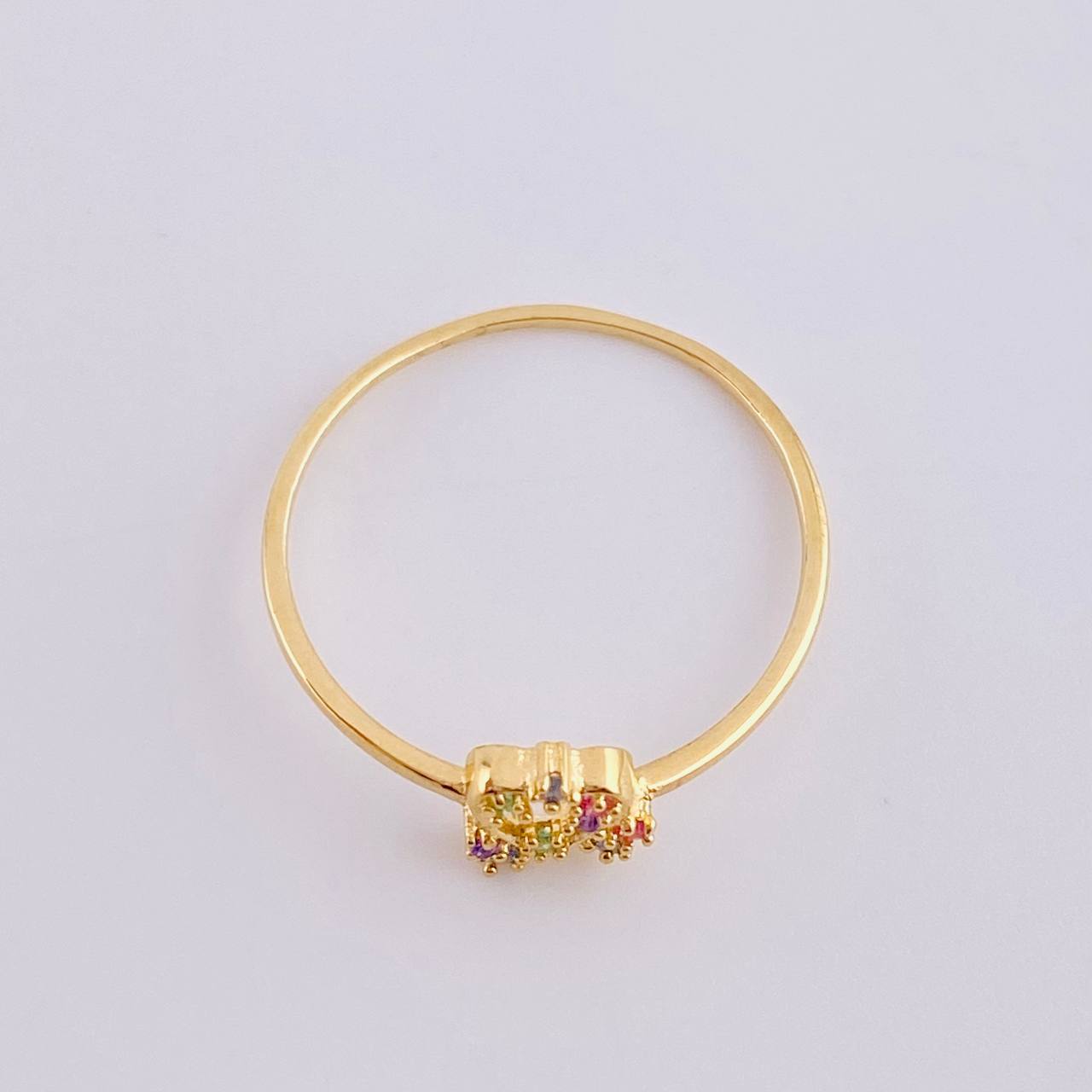 Anillo Destellos Corazón 0.95 g / T8 1/2 Oro Amarillo 18K