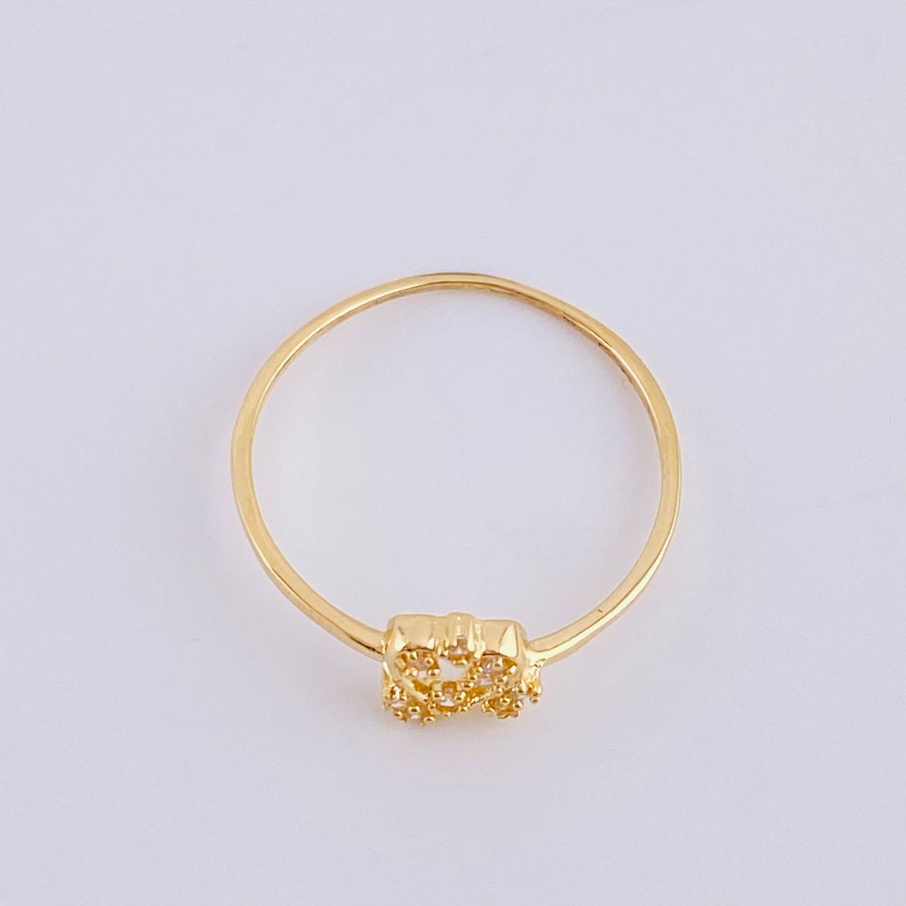 Anillo Destellos Corazón 0.9 g / T7 1/4 Oro Amarillo 18K