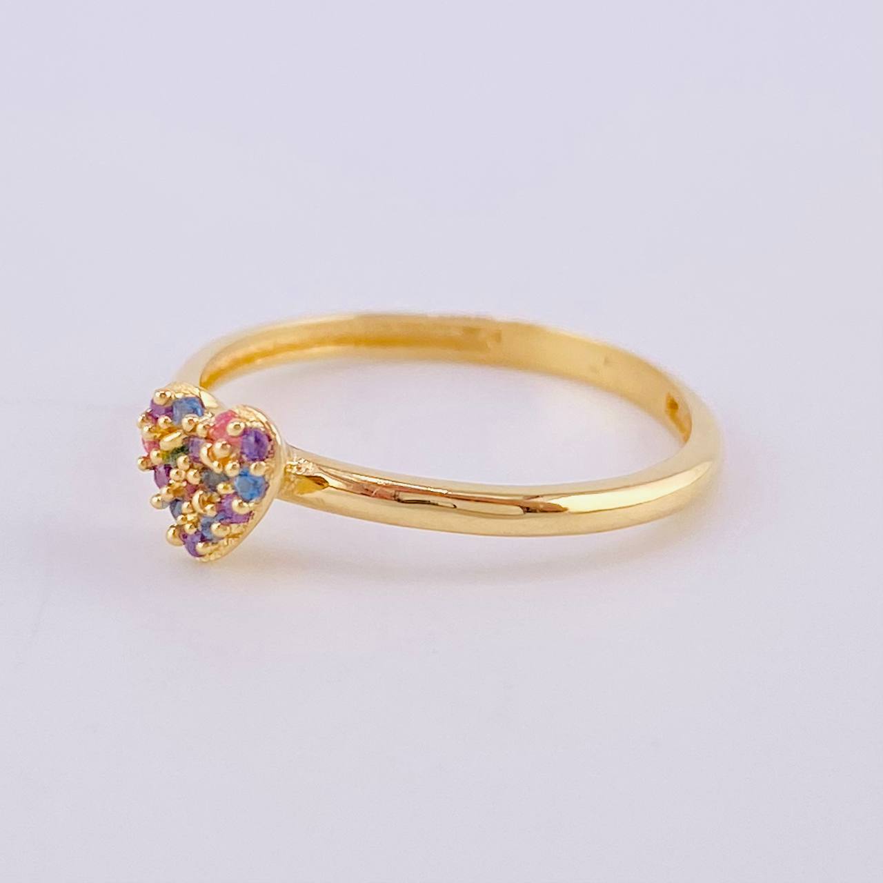 Anillo Corazón Tupido 1.6 g / T6 1/4 Oro Amarillo 18K