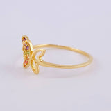 Anillo Mariposa 1 g / T7 Oro Amarillo 18K