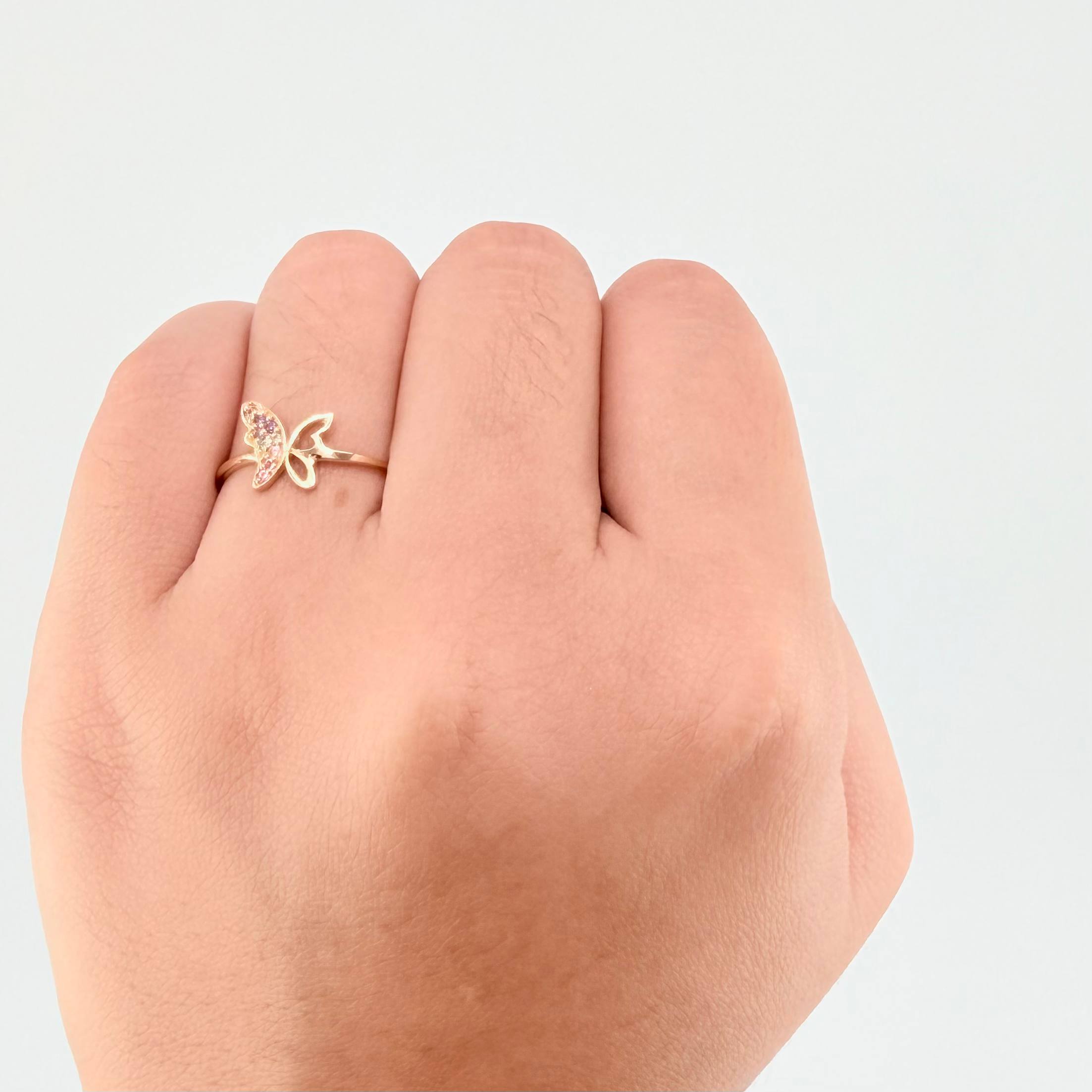 Anillo Mariposa 1 g / T7 Oro Amarillo 18K