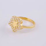 Anillo Estrella En Flor 2 g / T6 Oro Amarillo 18K