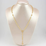 Rosario Virgen Guadalupe Corazones Diamantado 9.7 g / 52 cm / 4 mm - 5 mm Oro Amarillo 18K