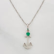 Set Cadena Veneciana + Dije Ancla Esmeralda 7pts / 1.45g / 45cm Oro Blanco 18K