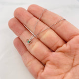 Set Cadena Veneciana + Dije Corazon Esmeralda 0.3pts / 1.3g / 45cm Oro Blanco 18K