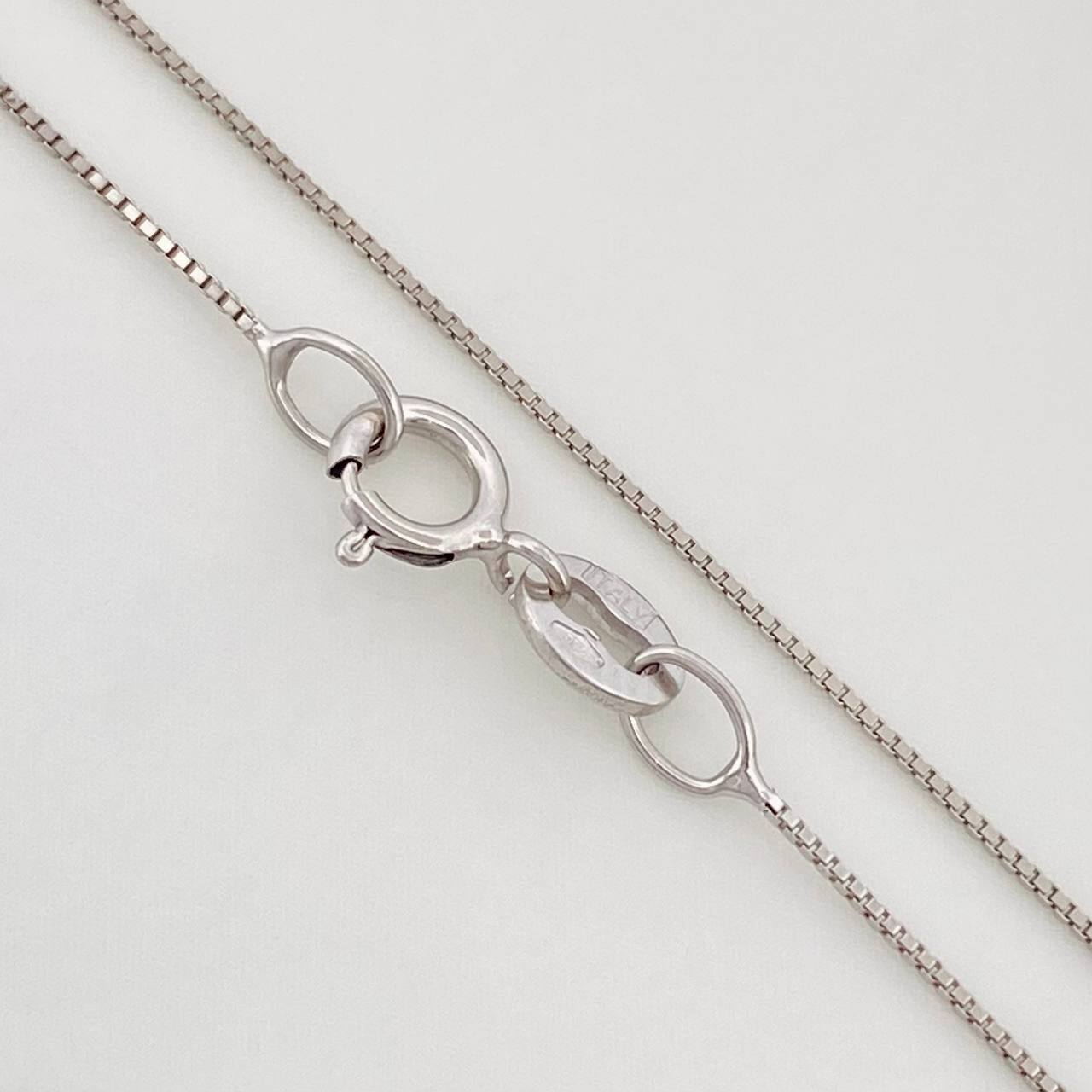 Set Cadena Veneciana + Dije Gota Esmeralda 0.6pts / 1.65g / 45cm Oro Blanco 18K