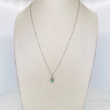 Set Cadena Veneciana + Dije Corazon Esmeralda 0.3pts / 1.3g / 45cm Oro Blanco 18K