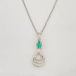 Set Cadena Veneciana + Dije Gota Esmeralda 0.6pts / 1.65g / 45cm Oro Blanco 18K