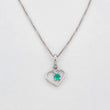 Set Cadena Veneciana + Dije Corazon Esmeralda 0.3pts / 1.3g / 45cm Oro Blanco 18K