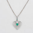 Set Cadena Veneciana + Dije Corazon Esmeralda 0.5pts / 1.55g / 45cm Oro Blanco 18K