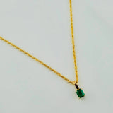 Set Lazo+Rectangular Esmeralda 1.1gr / 50cm / 1.2mm Oro Amarillo 18K &