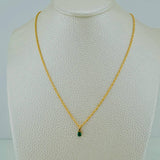 Set Lazo+Rectangular Esmeralda 1.1gr / 50cm / 1.2mm Oro Amarillo 18K &