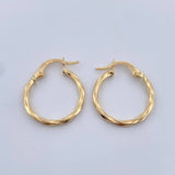 Candongas Jenn Mini 1.15gr / 2cm / Rayadas Oro Amarillo 18K $