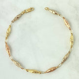 Pulso Rustico Dubai 2.7gr / 19.5cm / 3.6mm Texturizado Tres Oros 18K *