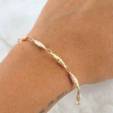 Pulso Rustico Dubai 2.7gr / 19.5cm / 3.6mm Texturizado Tres Oros 18K *