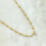 Cadena Rustica Barril Rayado 7.35gr / 60cm / 3mm Oro Amarillo 18K *