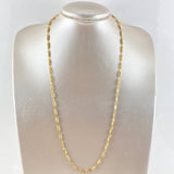 Cadena Rustica Barril Rayado 7.35gr / 60cm / 3mm Oro Amarillo 18K *