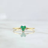 Anillo Trio 1.1gr / T6 1/2 / Esmeraldas 11Pts Oro Amarillo 18K (Joya) ©