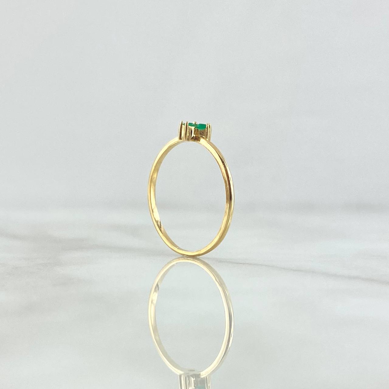 Anillo Trio 1.1gr / T6 1/2 / Esmeraldas 11Pts Oro Amarillo 18K (Joya) ©