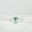 Anillo Trio 1.1gr / T6 1/2 / Esmeraldas 11Pts Oro Blanco 18K (Joya) ©