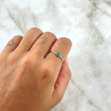Anillo Trio 1.1gr / T6 1/2 / Esmeraldas 11Pts Oro Blanco 18K (Joya) ©