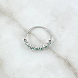 Anillo Eslalon 1.5gr / T6 1/4 / Esmeraldas 17Pts Oro Blanco 18K (Joya) ©