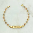Pulso GC 3.3gr / 17cm / 5mm Liso - Placa Rectangular Borde Liso Tres Oros 18K
