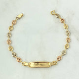 Pulso GC 3.3gr / 17cm / 5mm Liso - Placa Rectangular Borde Liso Tres Oros 18K