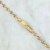 Pulso GC 3.3gr / 17cm / 5mm Liso - Placa Rectangular Borde Liso Tres Oros 18K