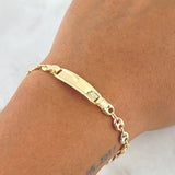 Pulso GC 3.3gr / 17cm / 5mm Liso - Placa Rectangular Borde Liso Tres Oros 18K