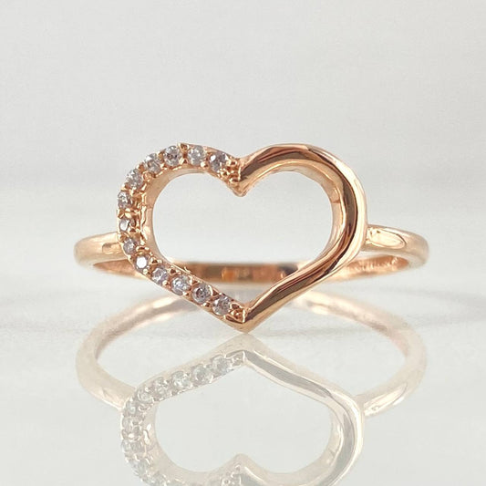Anillo Silueta Corazon 1.4gr / T6 3/4 / Oro 18K -