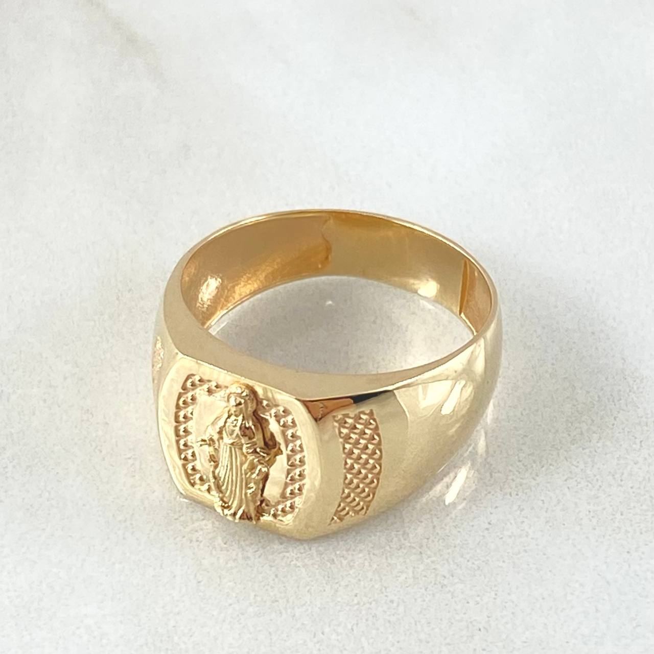 Anillo Sello Virgen Milagrosa 3.45gr / T7 1/4 / Oro 18K *