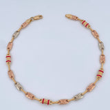 Tobillera Rustica Barril Corona Rx 5.1gr / 25cm / Tres Oros 18K $