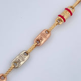 Tobillera Rustica Barril Corona Rx 5.1gr / 25cm / Tres Oros 18K $