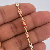 Tobillera Rustica Barril Corona Rx 5.1gr / 25cm / Tres Oros 18K $