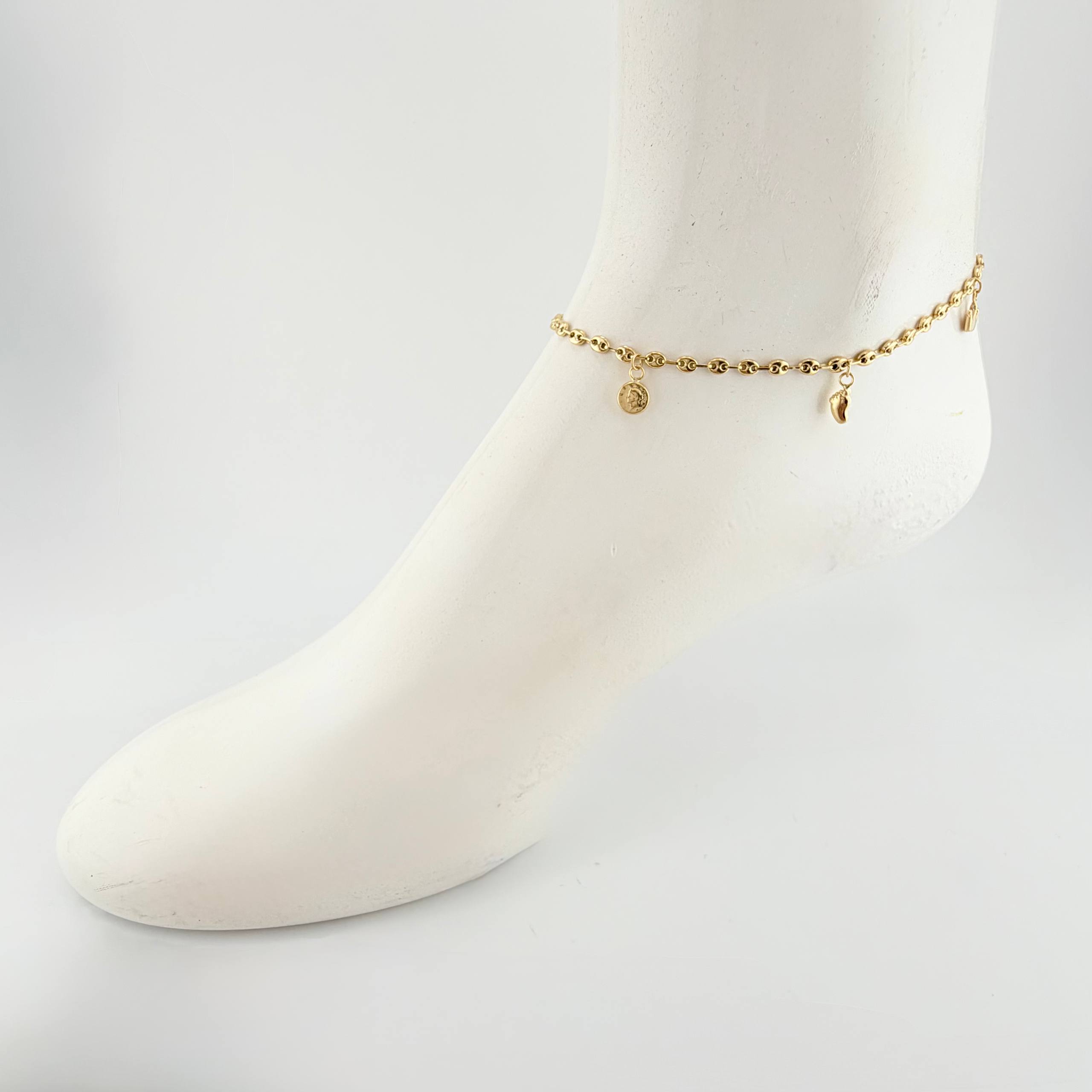 Tobillera GC Dijes 4.13gr / 25cm / 3.1mm Oro Amarillo 18K