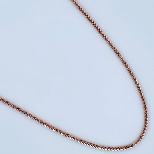 Cadena Franco 5.5gr / 60.4cm / Dos Oros Blanco Rosa +3 18K $