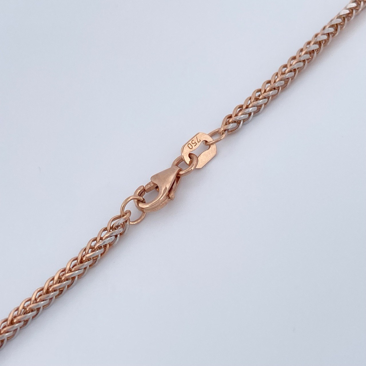 Cadena Franco 5.5gr / 60.4cm / Dos Oros Blanco Rosa +3 18K $