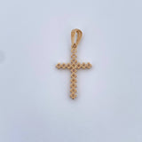 Dije Cruz 1.55gr / 3.1cm / Circones Blancos Oro Amarillo 18K &