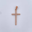 Dije Cruz  1.05gr / 3.3cm / Circones Blancos Oro Rosa 18K &
