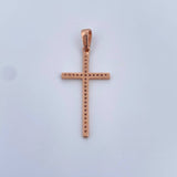 Dije Cruz  1.05gr / 3.3cm / Circones Blancos Oro Rosa 18K &