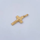 Dije Cruz Cristo San Benito 0.8gr / 2.7cm / Oro Amarillo 18K &