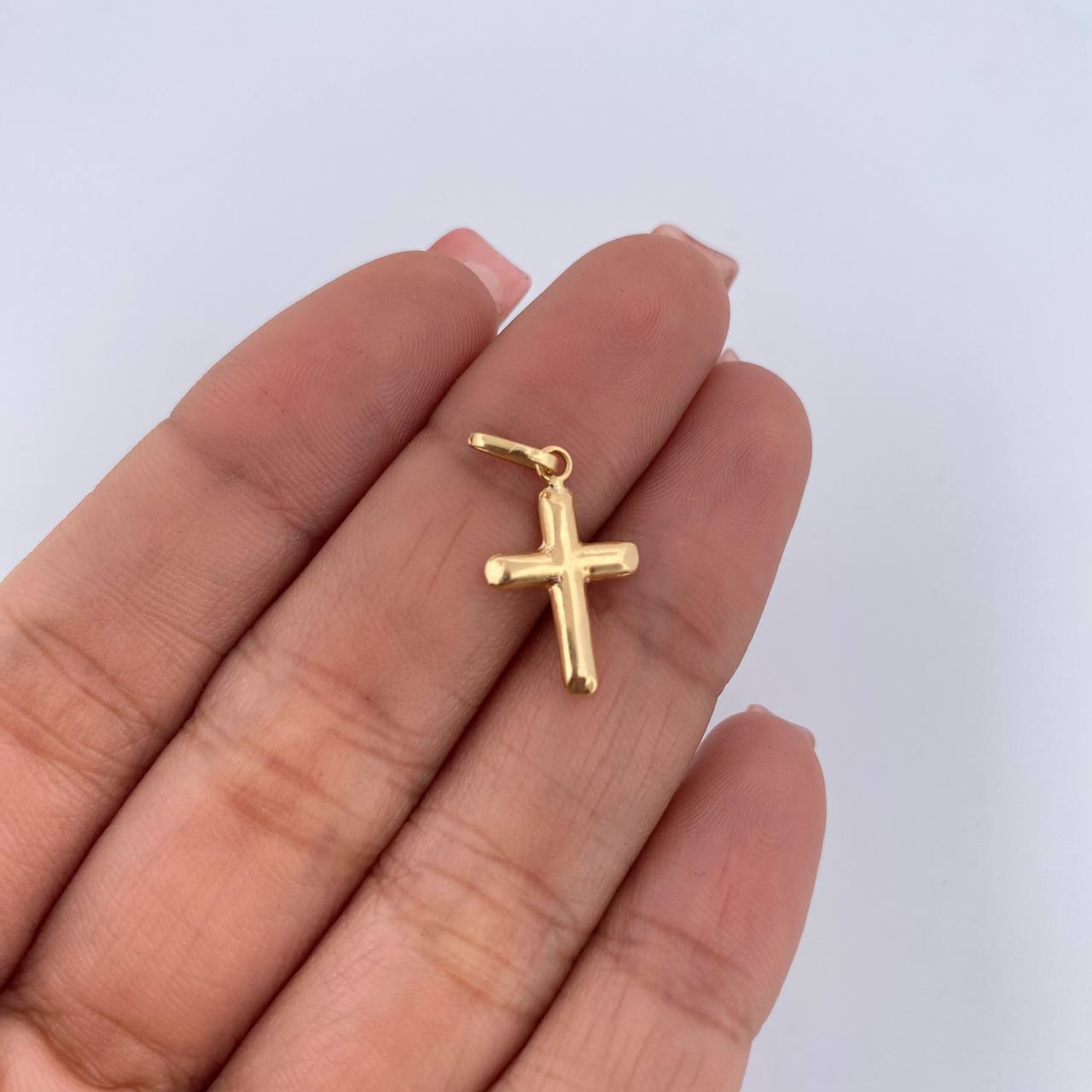 Dije Cruz 0.5gr / 2.1cm / Liso Troquelado Oro Amarillo 18K &