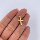 Dije Cruz 0.5gr / 2.1cm / Liso Troquelado Oro Amarillo 18K &