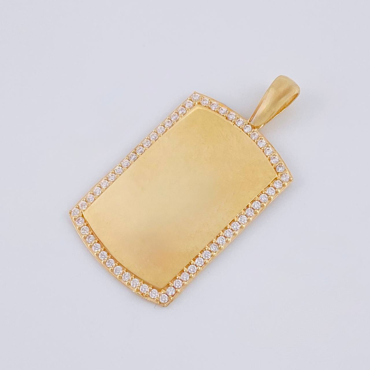 Dije Placa Rectangular Ovalada 5.85 g / 4 cm Oro Amarillo 18K
